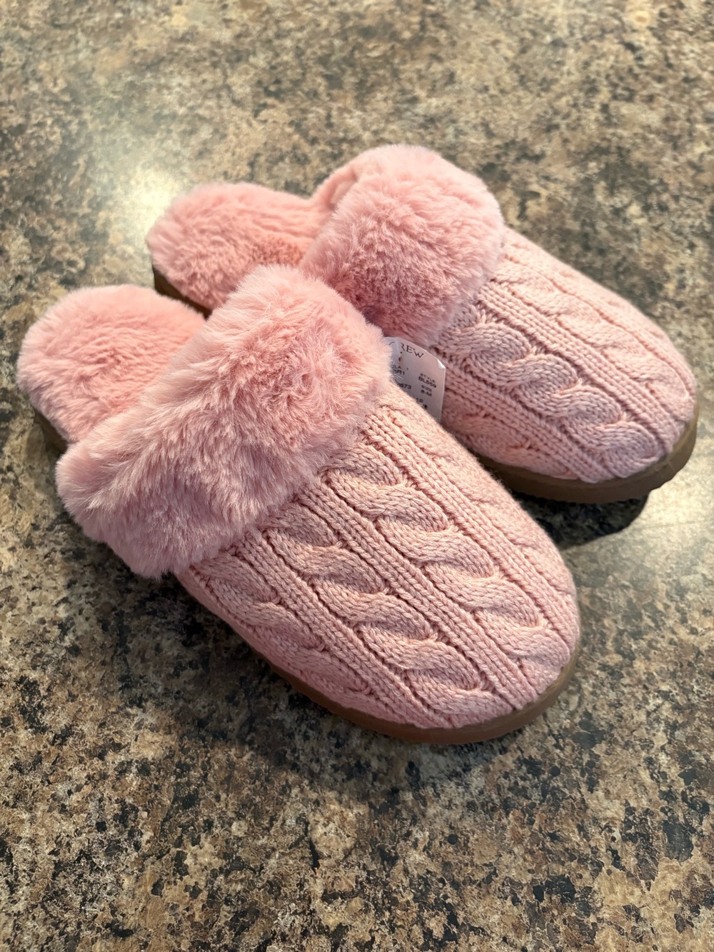 J.Crew New Pink Cable Knit Slip On Mule Slipper Shoes Size 8 BL559